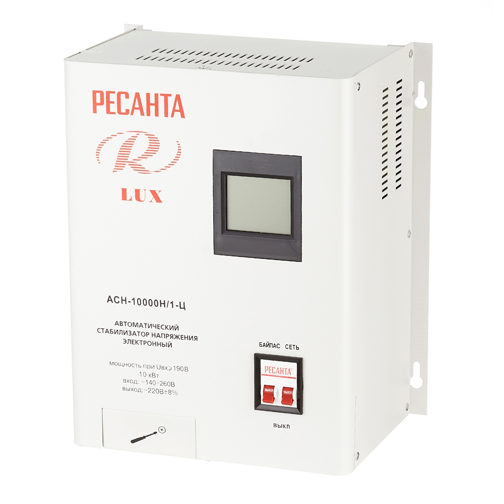 Стабилизатор напряжения Ресанта АСН-10000 Н/1-Ц Lux однофазный 220 В 10 кВт навесной