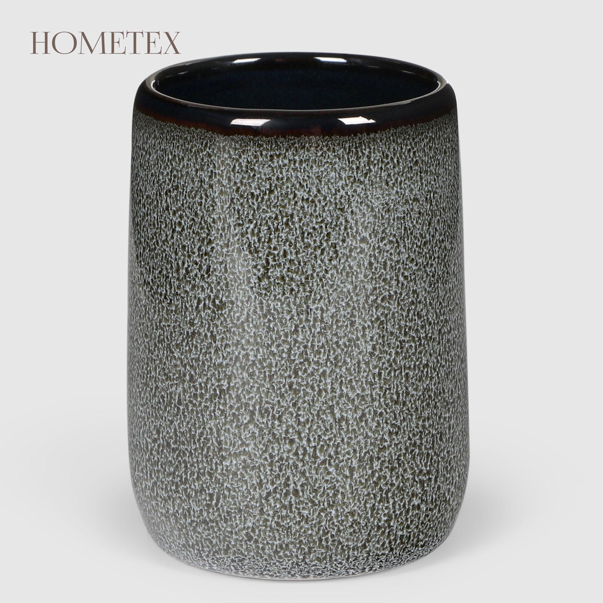 Стакан для зубных щеток Hometex из керамики черный камень
