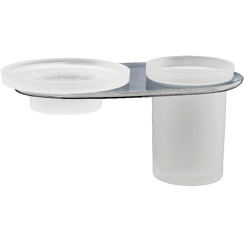 Стакан для зубных щеток с мыльницей WasserKRAFT Kammel K-8326 цвет Хром