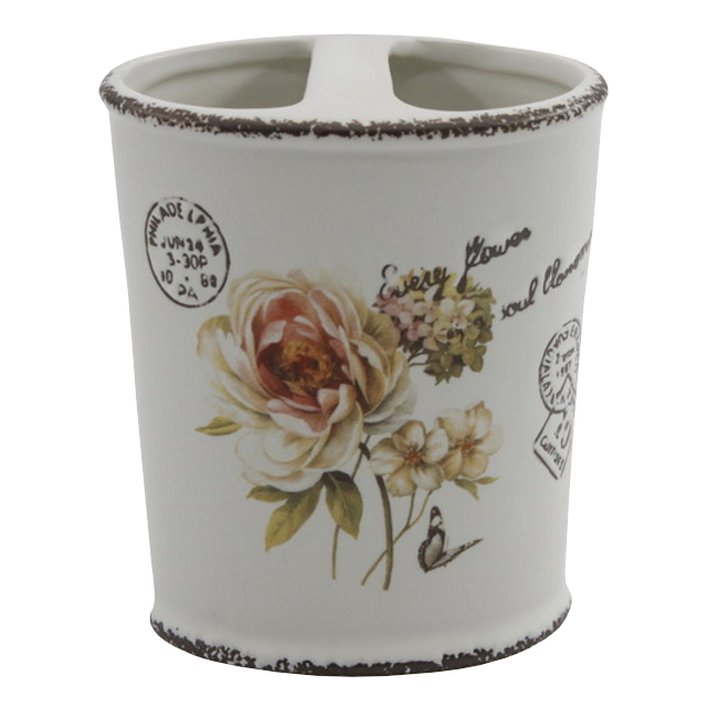 стакан для зубных щеток VITARTA Fleurs керамика бежевый