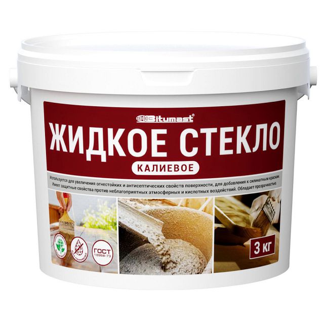 стекло калиевое жидкое BITUMAST 3 кг, арт.220111