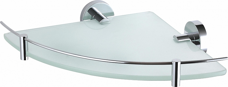 Стеклянная полка Wonzon & Woghand Easy WW-8117 угловая цвет Хром