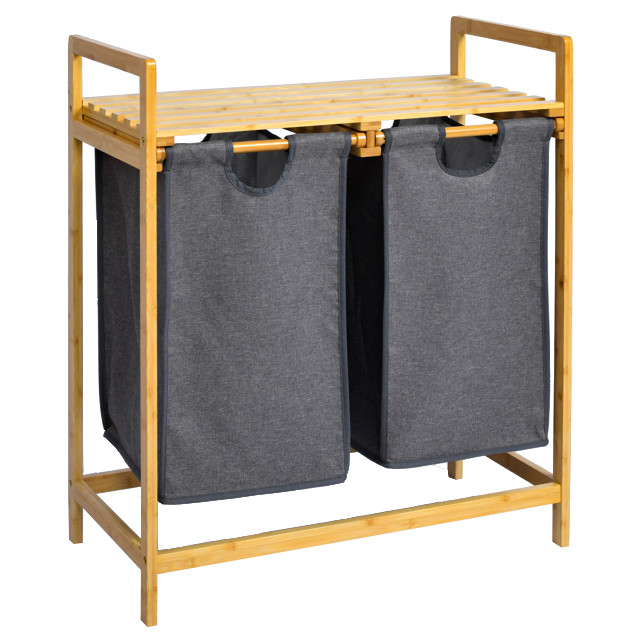 стеллаж VITARTA Bamboo 2 корзины 73х63,5х33см бежевый, серый