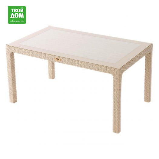 Стол Heniver Rattan прямоугольный бежевый 70х120х75 см