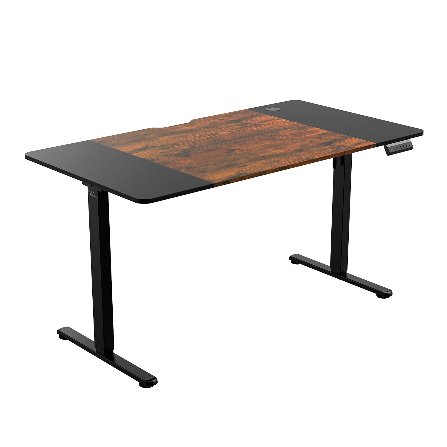 Стол компьютерный ZONE 51 e-Freeflow 140x75 Dark Wood-Black