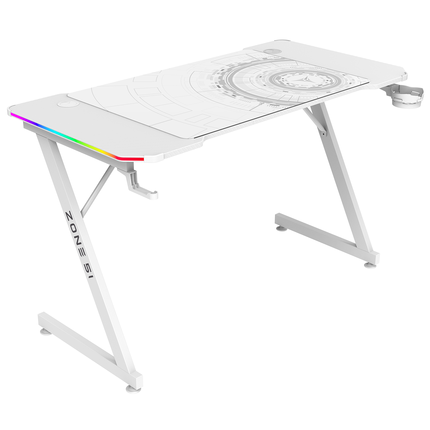 Стол компьютерный ZONE 51 TRINE 120 RGB White