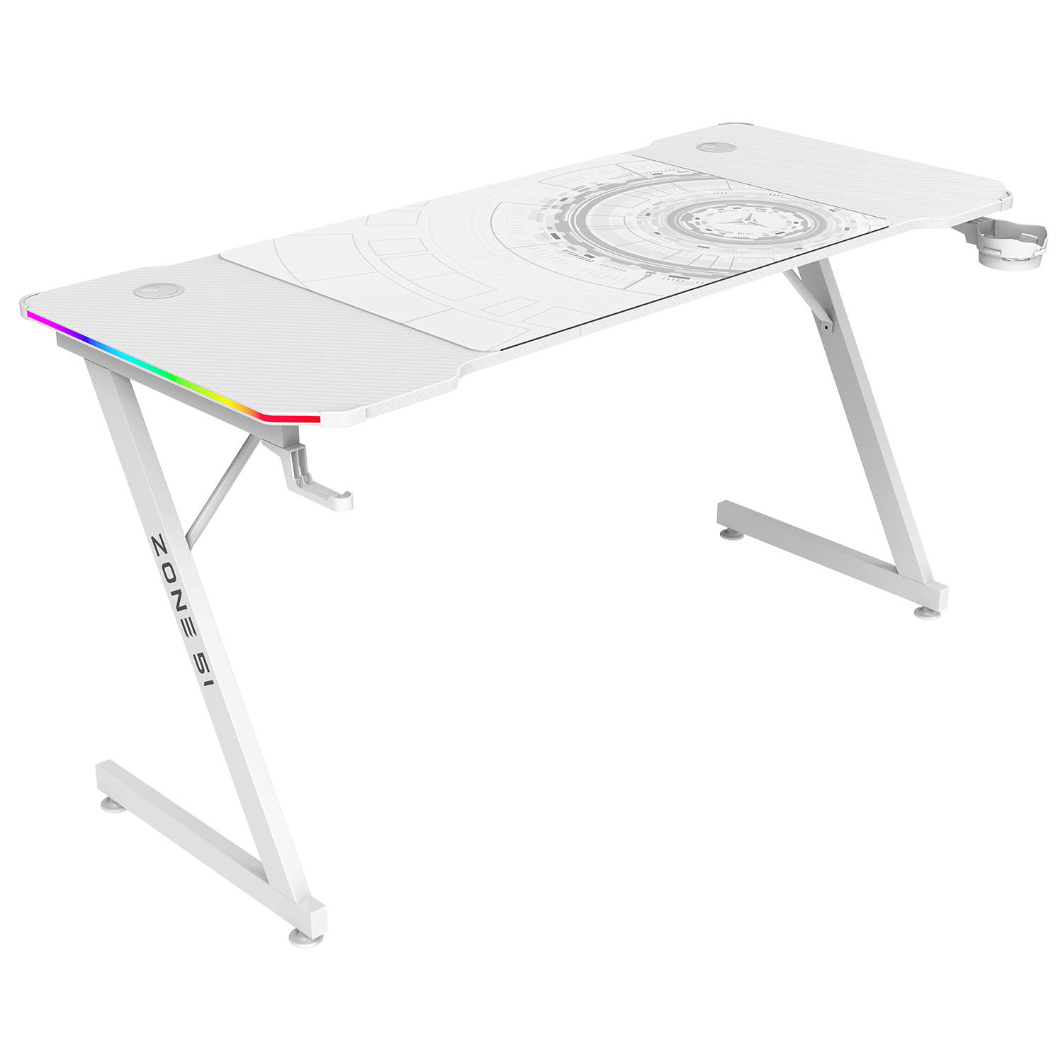 Стол компьютерный ZONE 51 TRINE 140 RGB White