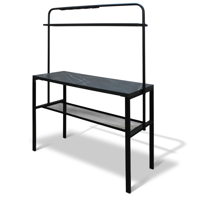 стол МИНИ-КУХНЯ 1200х500х1710/890мм мрамор файерстоун металл/ЛДСП