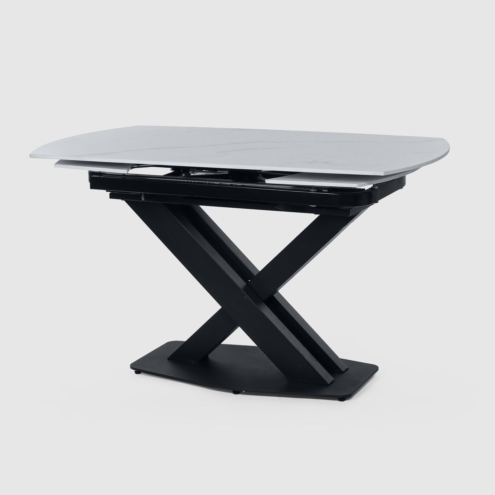 Стол-трансформер City Furniture белый с черным 133х133х75 см