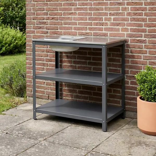 Стол уличный Gratar Patio P-02 с мойкой 90x57x93 см