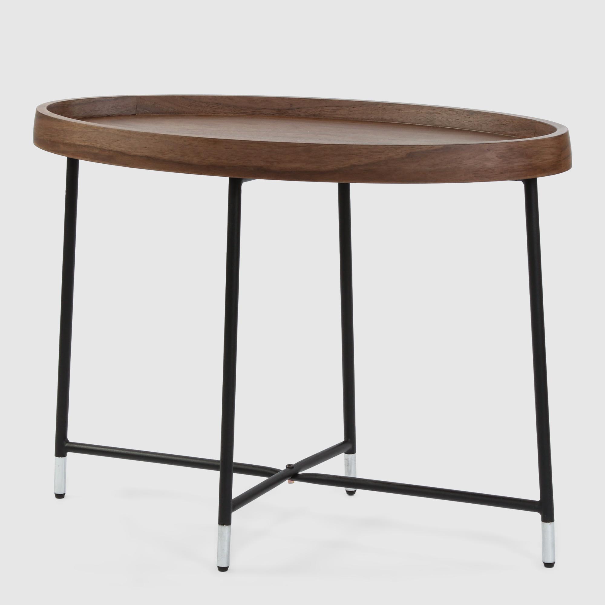 Стол журнальный City Furniture коричневый с черным 75х40х53 см