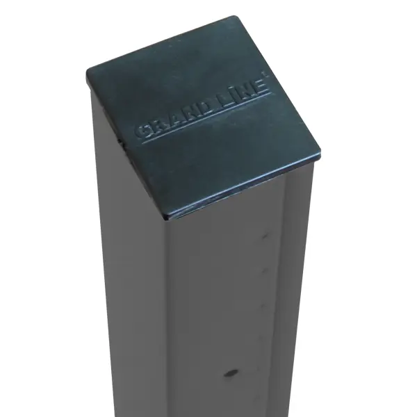 Столб для забора Grand Line 62x55 мм 2.5 м 5 отверстий RAL 7024 графит