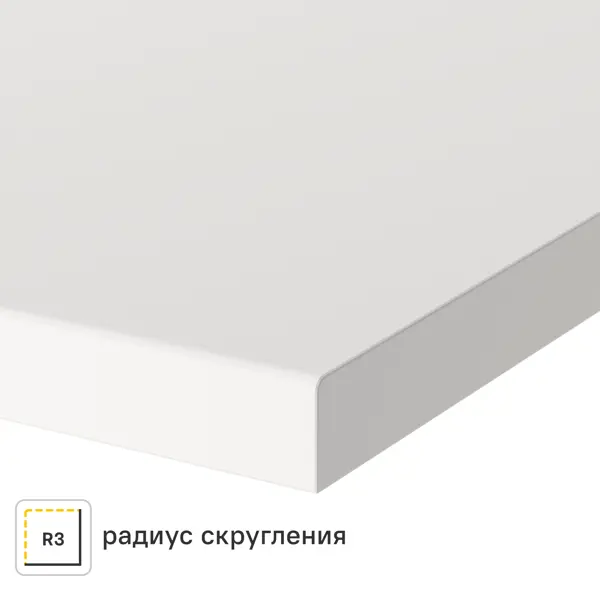 Столешница Сноу 240x60x2 см искусственный камень цвет белый