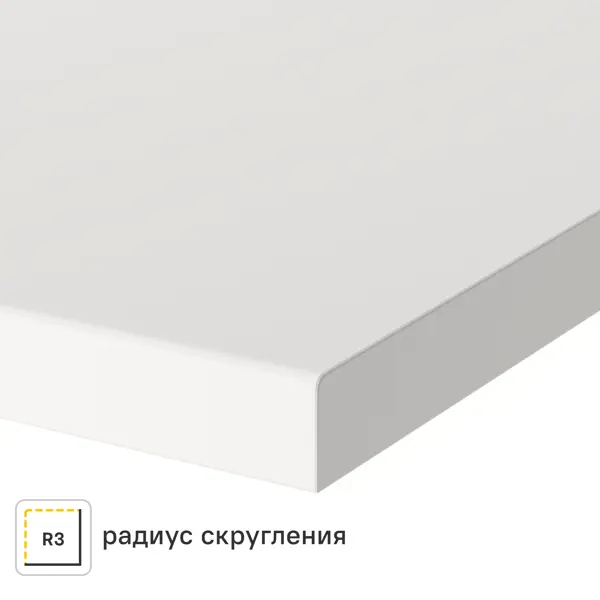 Столешница Сноу 300x60x2 см искусственный камень цвет белый