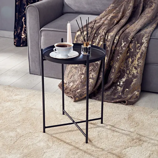 Столик кофейный Sheffilton Эва 37.6x37.6x52 см черный