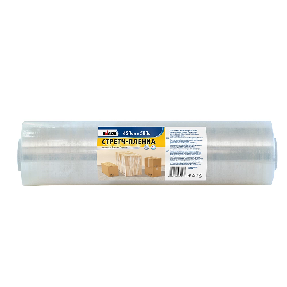 Стретч пленка 450 мм 500 м 17 мкм 3,5 кг Unibob