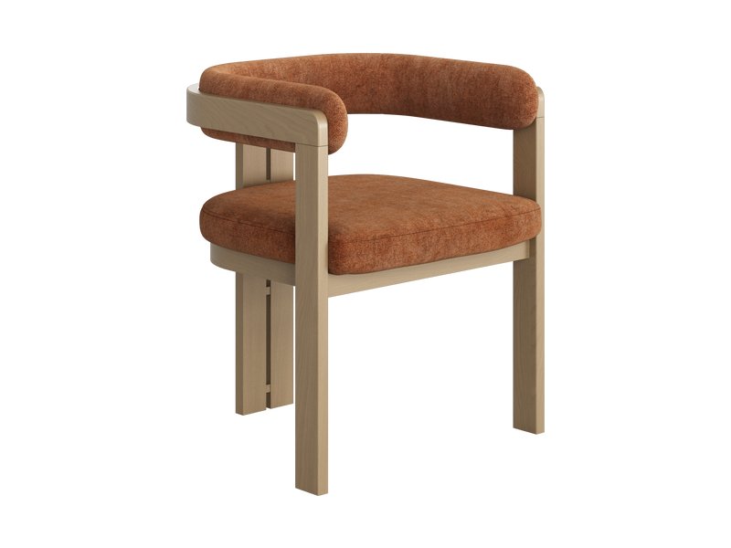 Стул Дэвис Шенилл Терракотовый/Натуральный