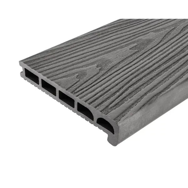Ступень пустотелая прямая ДПК T-Decks 35x170x3000 мм цвет серый