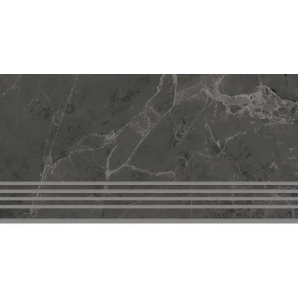Ступенька с прямыми краями Kerama Marazzi Лоди 29.5x59.5 см керамогранит цвет черный