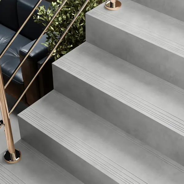 Ступенька с прямыми краями Urban Home 70 120x30 см керамогранит цвет серый 4 шт.
