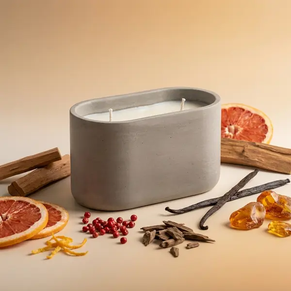 Свеча ароматическая в стакане Aroma Harmony Древесный 6.9 см цвет серый