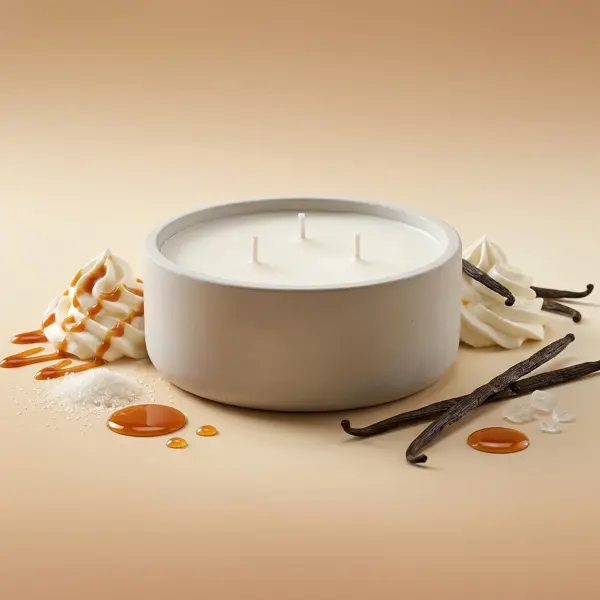 Свеча ароматическая в стакане Aroma Harmony Ванильный 4.8 см цвет белый