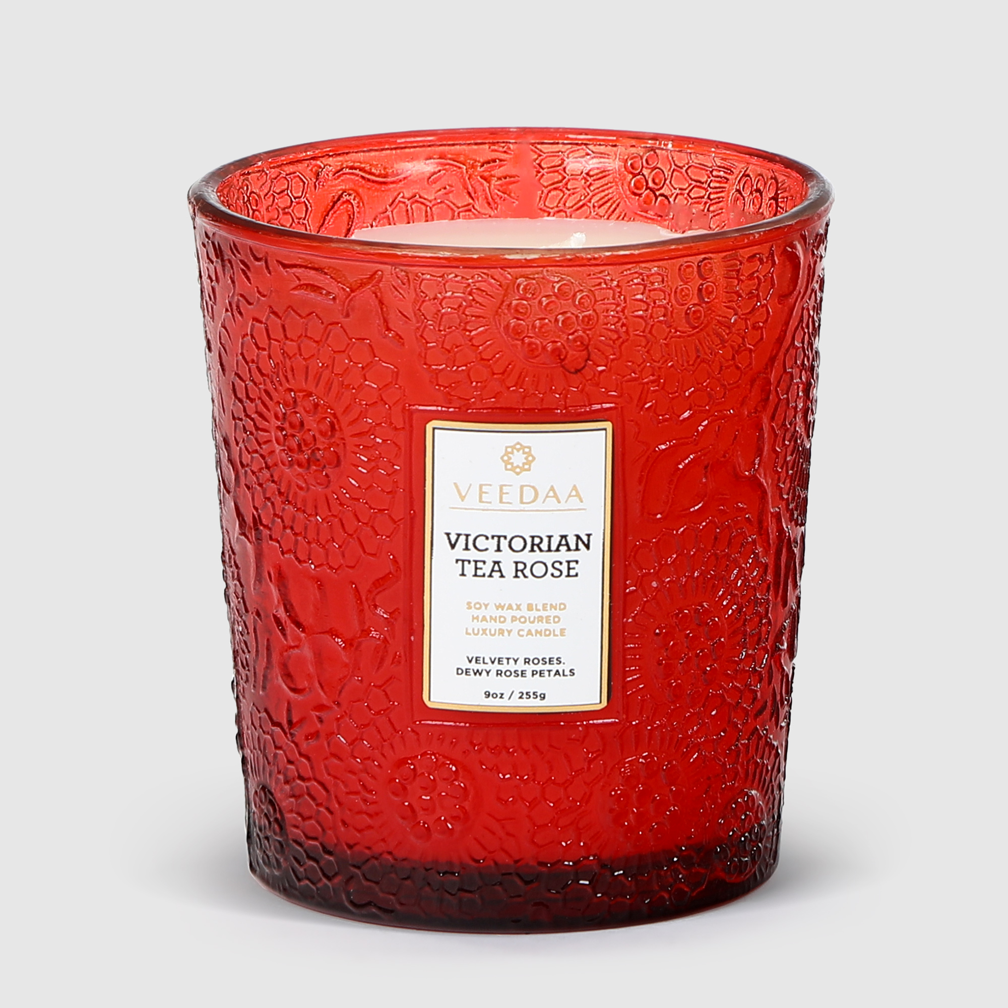 Свеча ароматическая Veedaa victorian tea rose valeno в стекле