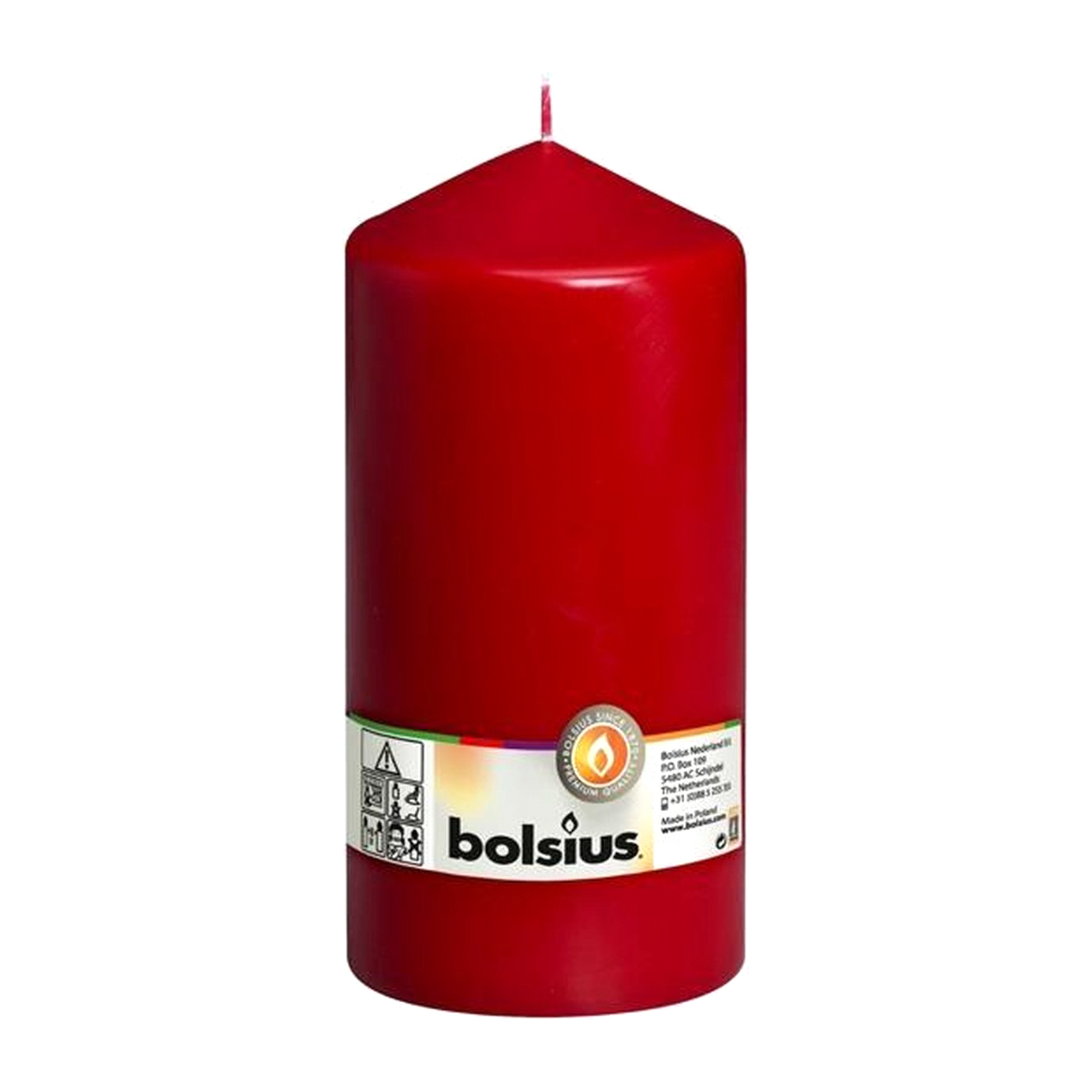 Свеча Bolsius 20x10 см бордо