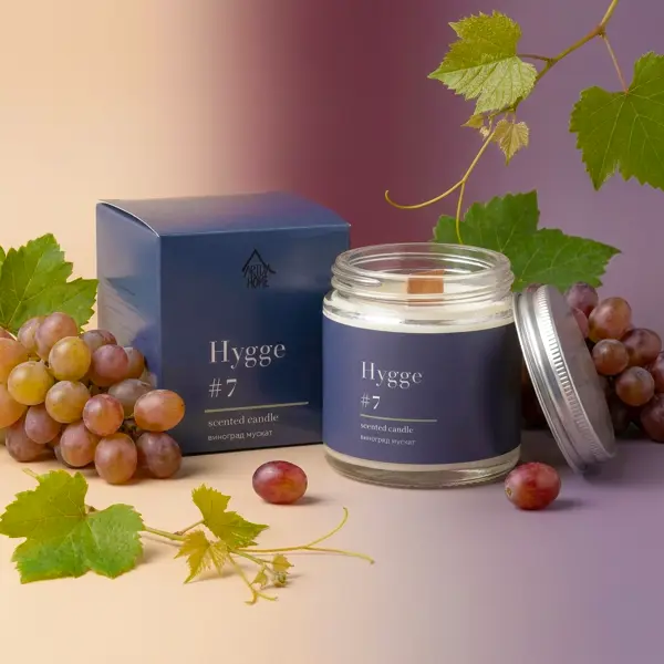 Свеча в стакане ароматизированная Arida Home Hygge N7 Виноград мускат