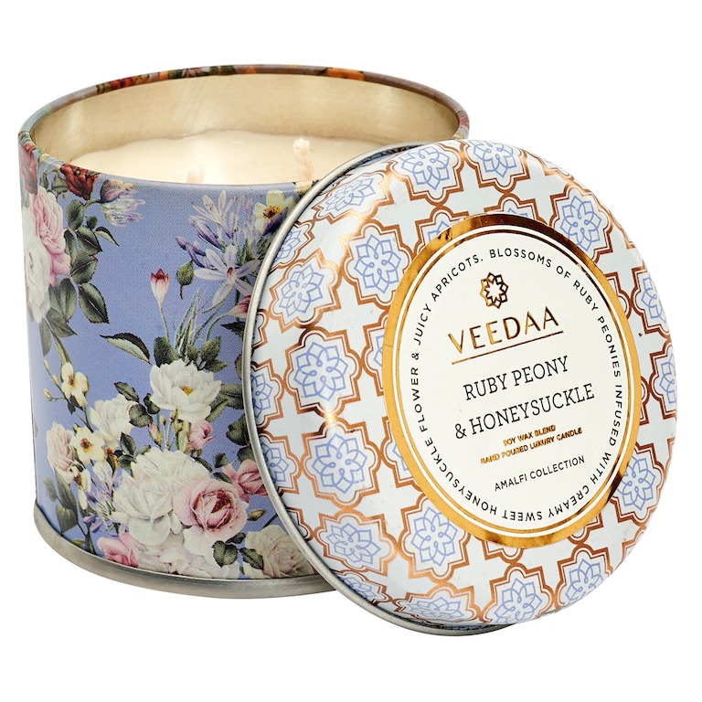 Свеча в жестяной банке Ruby Peony & Honeysuckle (8906136680388)