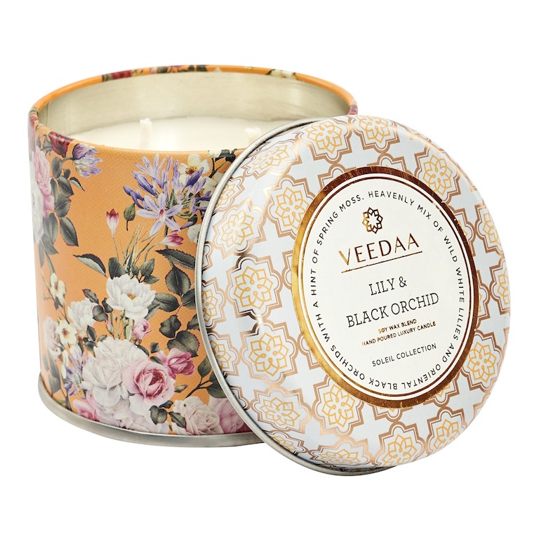 Свеча в жестяной банке Veedaa Lily & Black Orchid (8906136680395)