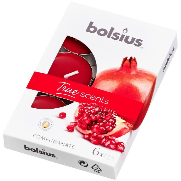 Свечи ароматические чайные Bolsius 6 шт гранат 4 часа