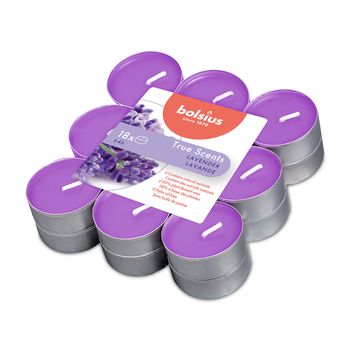 Свечи чайные 4часа 18 шт Bolsius true scents лаванда