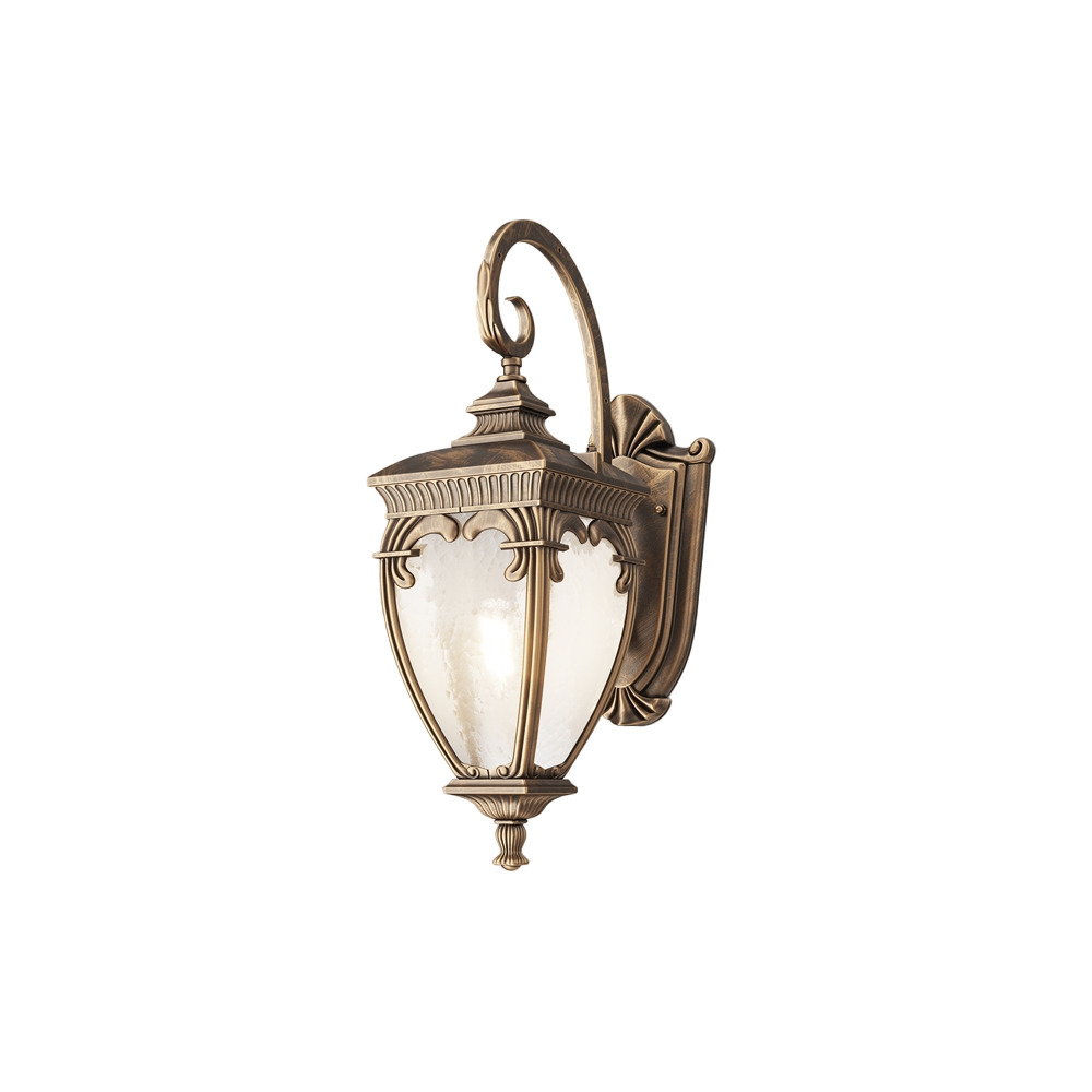Светильник фасадный настенный Outdoor Fleur черно-золотой E27 60 Вт IP44 (O414WL-01GB)