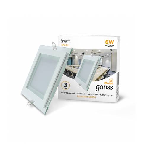 Светильник Gauss 948111106 квадрат 6W 3000K