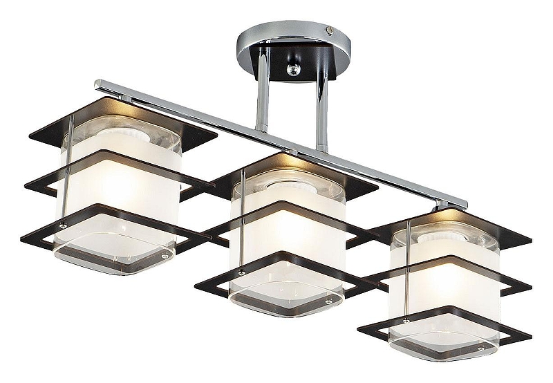 Светильник на штанге Escada Norman 1127/3PL цвет плафона/подвески Белый, Прозрачный, Черный, цвет арматуры Хром, Черный