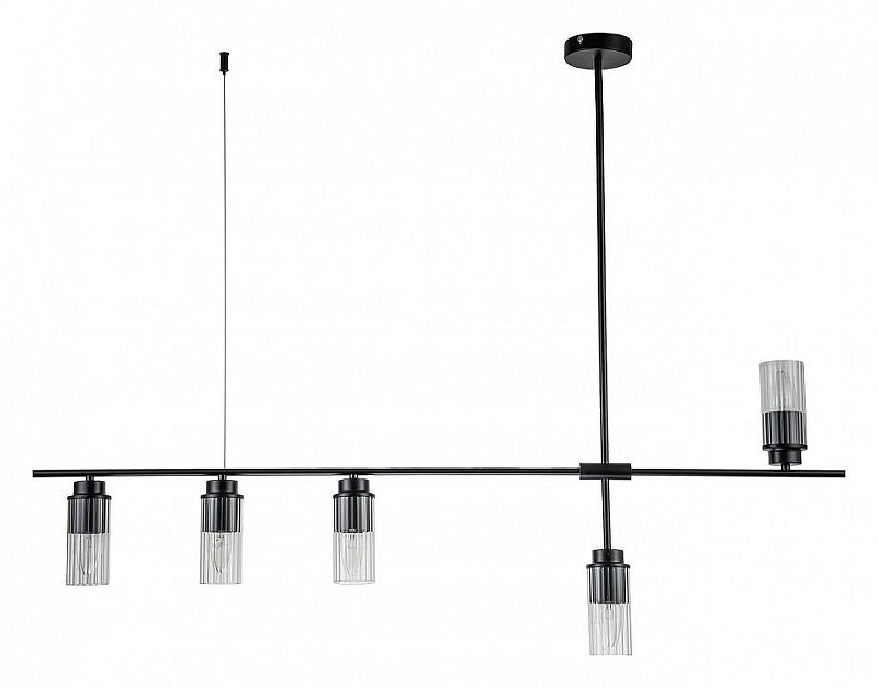 Светильник на штанге Escada Reverse 2100/5P Black цвет плафона/подвески Прозрачный, цвет арматуры Черный