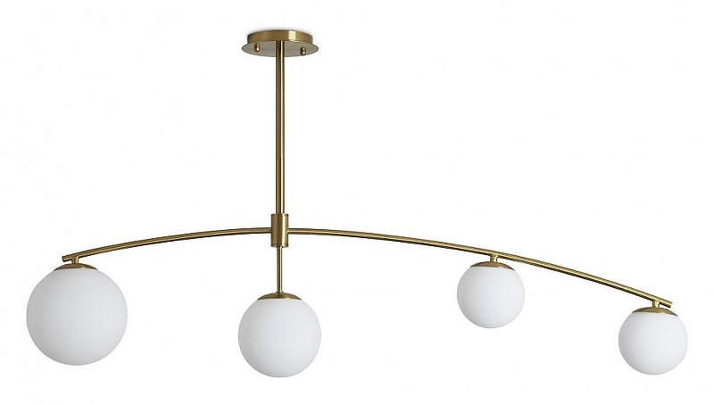 Светильник на штанге Freya Hanger FR5443CL-04BS цвет плафона/подвески Белый, цвет арматуры Латунь