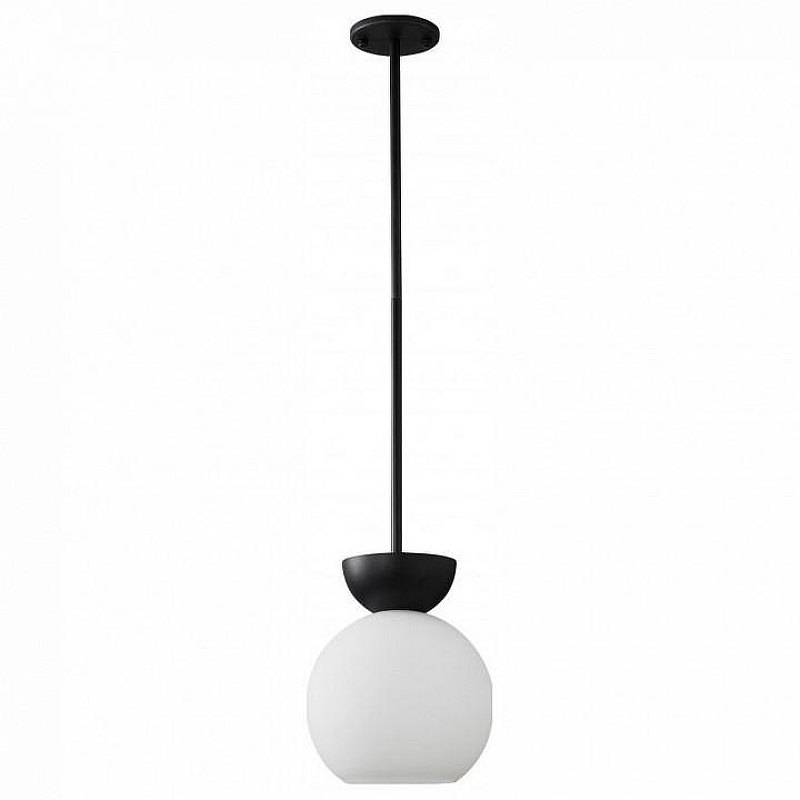 Светильник на штанге iLamp Mono P6079-1 BK+WH цвет плафона/подвески Белый, цвет арматуры Черный
