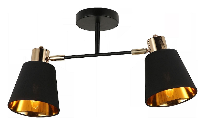 Светильник на штанге ILLUMICO Abelie IL6116-2COU-79 BK GD Abelie цвет плафона/подвески Золото, Черный, цвет арматуры Золото, Черный