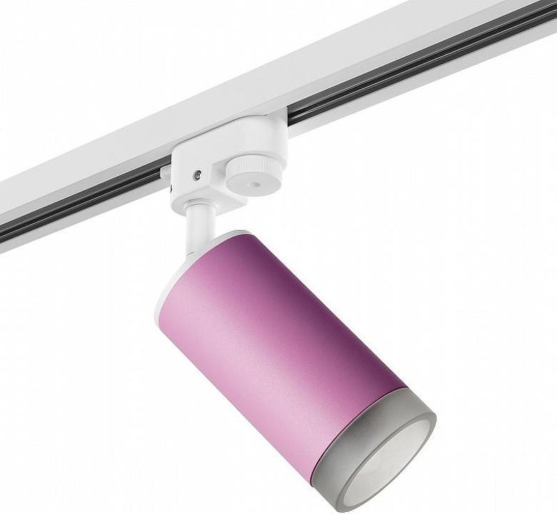 Светильник на штанге Lightstar Rullo R1T43230 цвет плафона/подвески Прозрачный, Розовый, цвет арматуры Белый