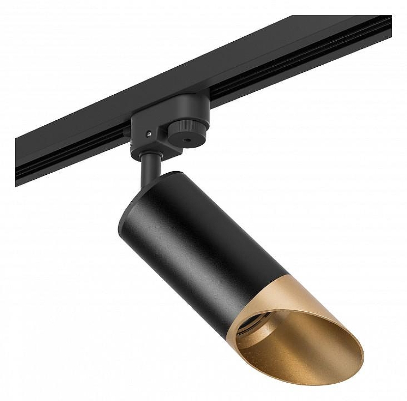Светильник на штанге Lightstar Rullo R1T437140 цвет плафона/подвески Черный, Золото, цвет арматуры Черный