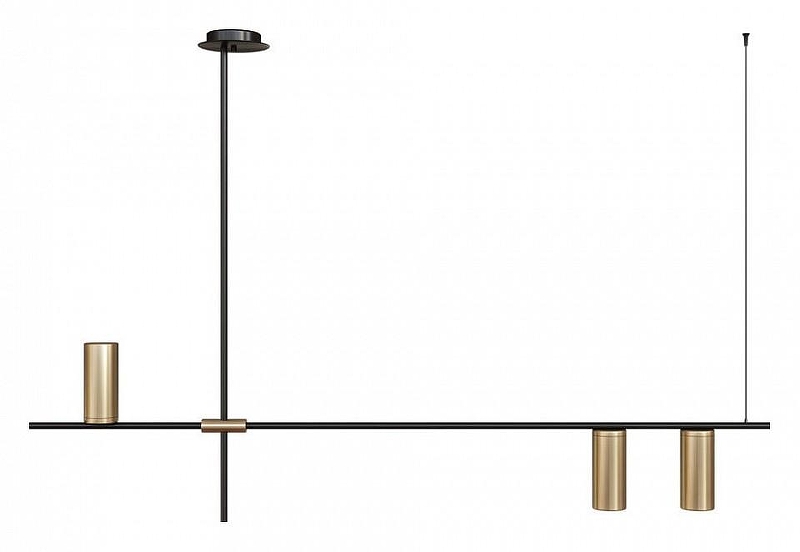 Светильник на штанге Loft it Tr1bes 8120-3 цвет плафона/подвески Латунь, цвет арматуры Черный