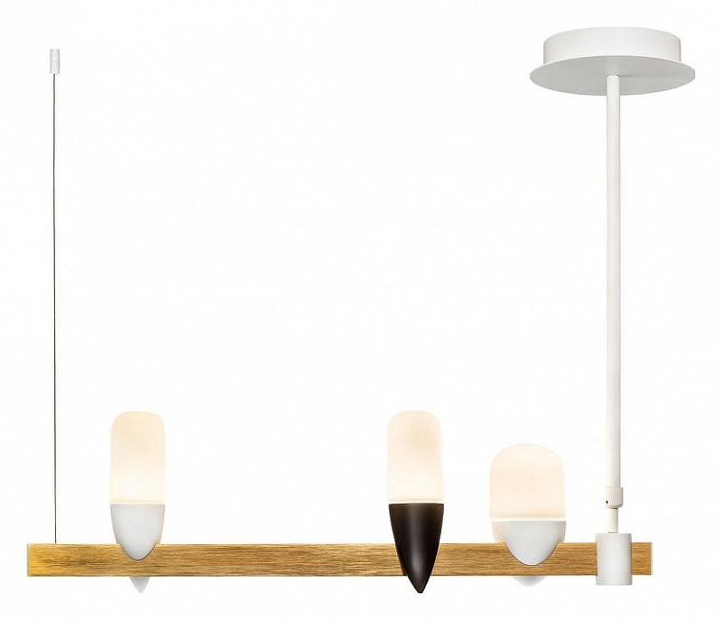 Светильник на штанге Loft it Wh1sper 1028-3WH цвет плафона/подвески Белый, Черный, цвет арматуры Белый, Коричневый