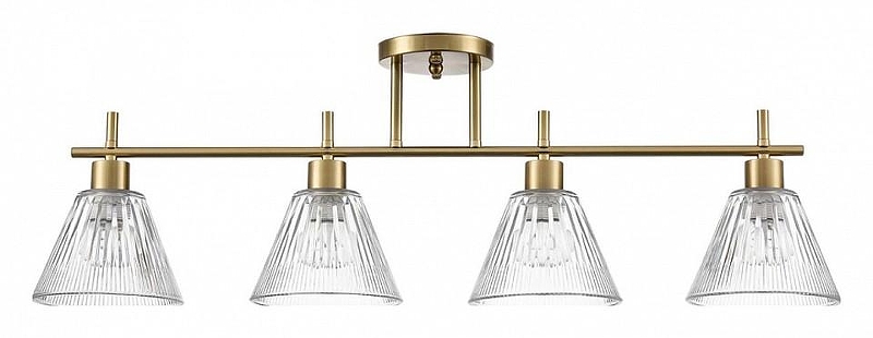 Светильник на штанге Lumion Vivian 8188/4C цвет плафона/подвески Прозрачный, цвет арматуры Латунь