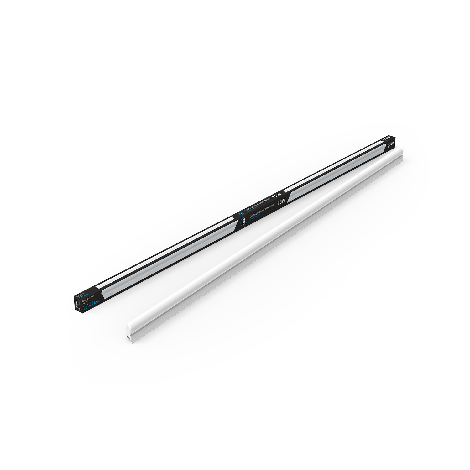Светильник с кнопкой Gauss TL линейный 15W 1340lm 6500K IP20 1175х22х37 (к.п. 1м, Коннект2шт, креп 1шт) LED