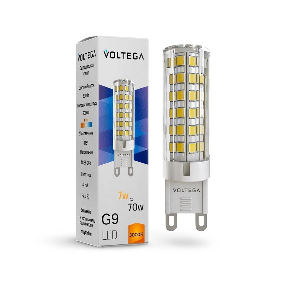 Светодиодная лампа Voltega Simple Capsule 7W 3000K G9 (7187)