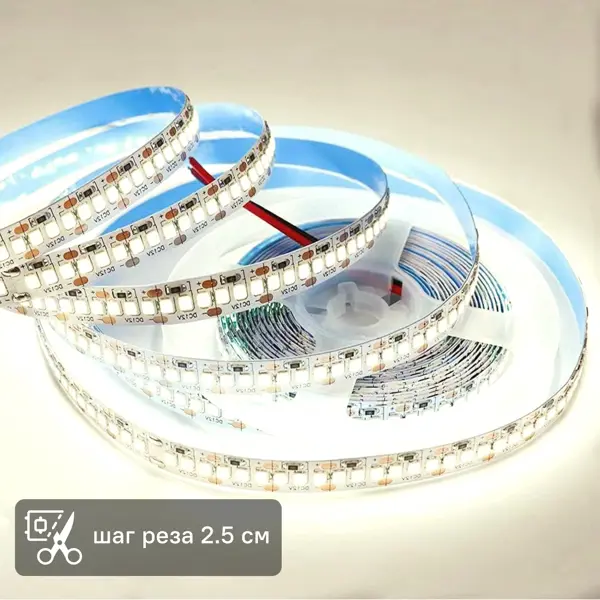 Светодиодная лента для контурной подсветки Apeyron SMD2835 24В 10 мм 5м 20 Вт/м 240диод/м 1900 лм/м 3000 К теплый свет