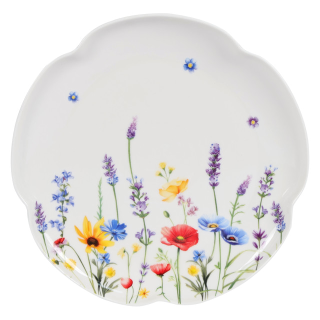 тарелка TODELIA Цветы/Flowers 20,5см десертная костяной фарфор