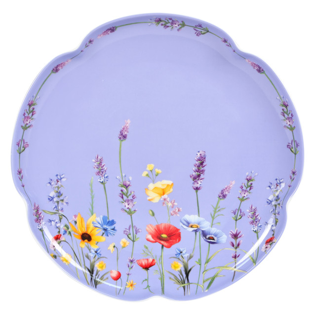 тарелка TODELIA Цветы/Flowers 25,5см обеденная костяной фарфор